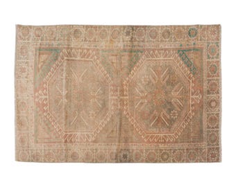 Vintage Turkish Keçimusine Rug: Handwoven Wool, Earth Tones (3.7 x 5.1 ft)