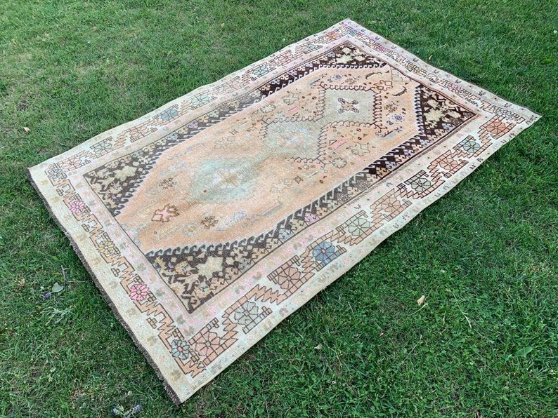 Oushak Rug Distressed Rug 7'3X4'7ftVintage Etsy
