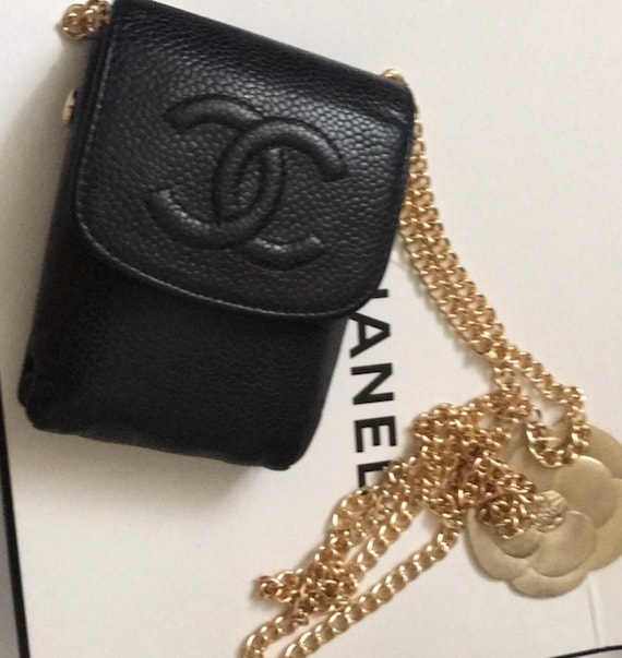 CC LOGO mini cigarette case flap wallet on chain c