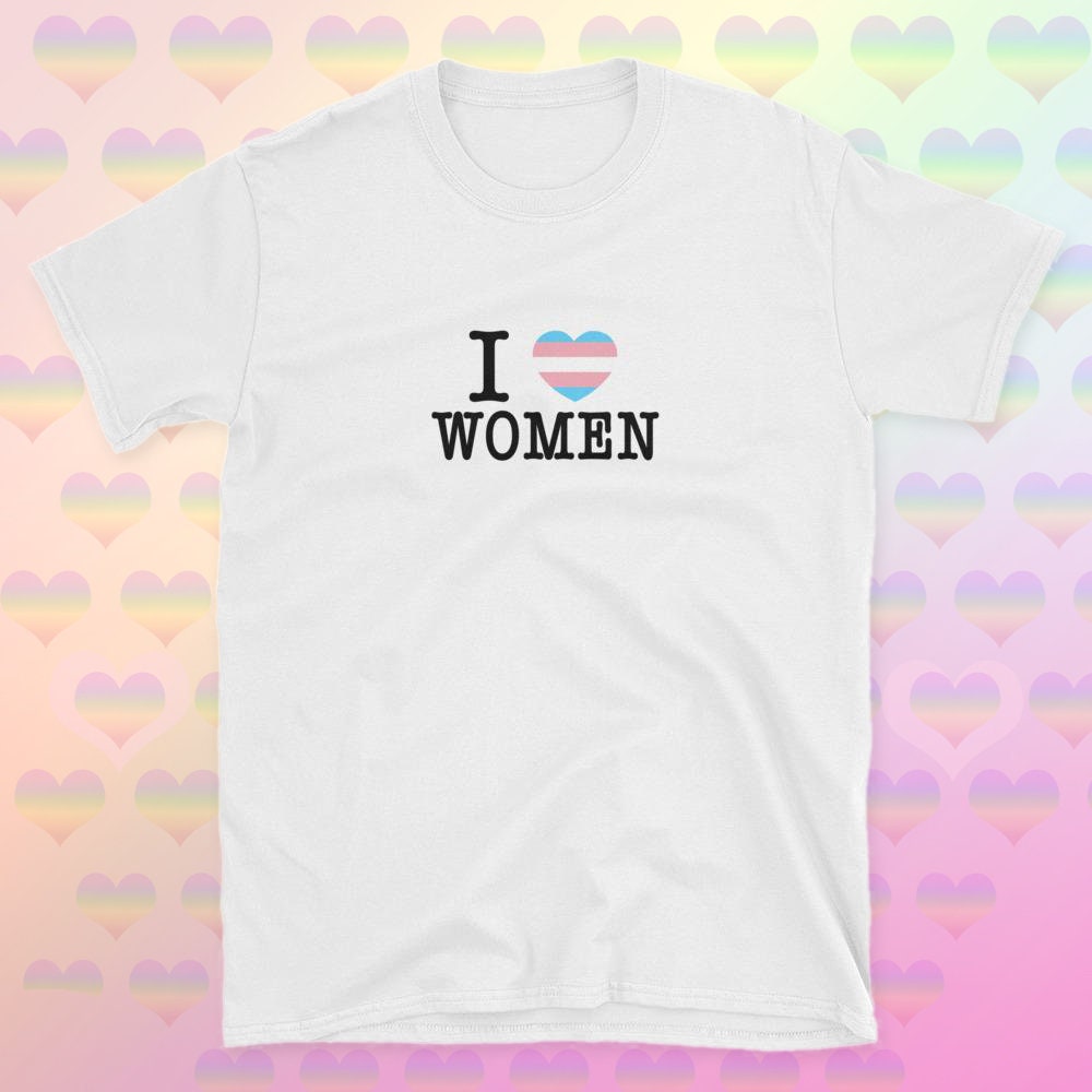 I Love Trans Women Trans Flag Heart T Shirt Etsy