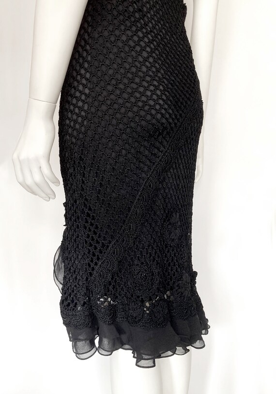 Karen Millen dress vintage crochet black knit mes… - image 10