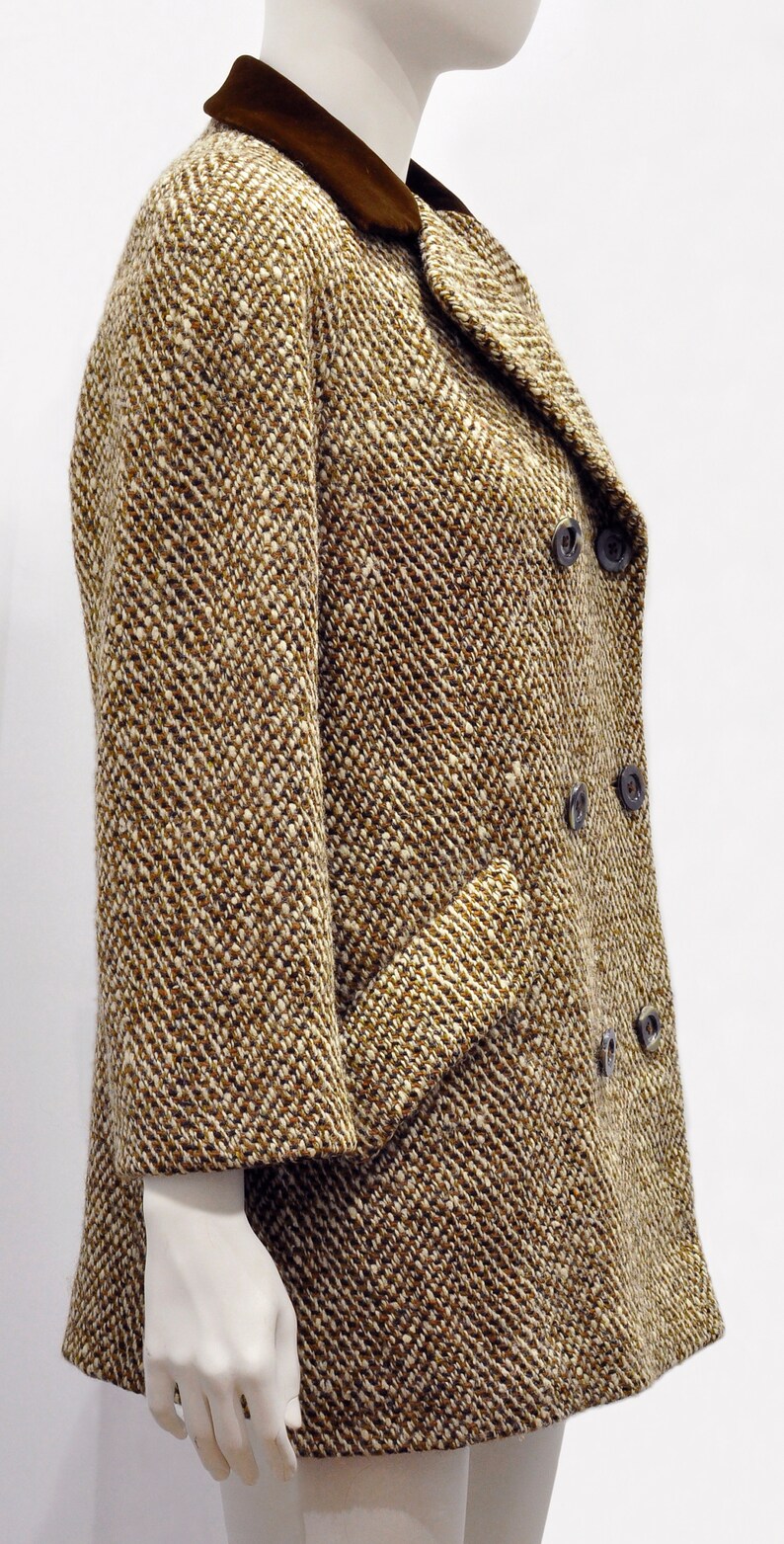 Aquascutum vintage tweed coat M/L women 1980s button up jacket | Etsy
