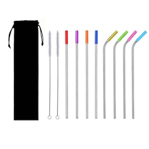 10Pcs Silicone Straw Covers Food Grade Rubber Metal Straws Tips Covers Fit  For 8MM Wide Soft Reusable Straw Nozzles Stainless Steel Straw Silicone