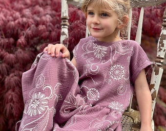 Robe en mousseline KATINKA pour bébés et enfants dans les tailles 50-140 dans de nombreux motifs et couleurs