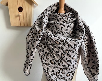 Mousseline PETIT LEO pour bébés et enfants - disponible en triangle ou en carré en mousseline Léo XXL imprimé animalier pour enfant