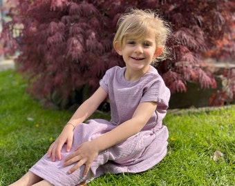 Muslin dress KATINKA for babies and kids in sizes 50-140 in many patterns and colors