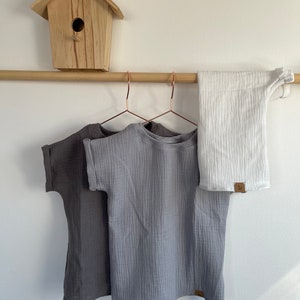 Shirt made of muslin GRAY THILDA children's shirt in sizes 50-164 and many colors available