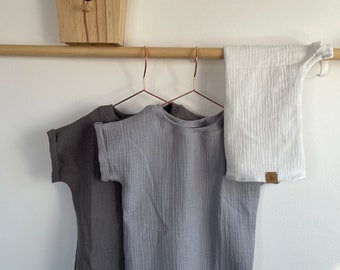 Shirt made of muslin GRAY THILDA children's shirt in sizes 50-164 and many colors available