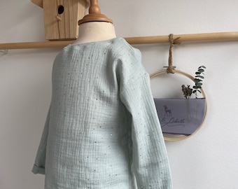 Long-sleeved shirt made of winter muslin WINTER THILDA size 74-116 Shirt made of three-layer winter muslin Triple Gauze in four colors