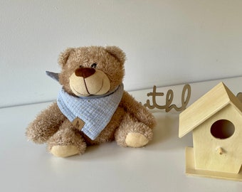 Halstuch für Stofftiere oder Puppen       Musselintuch Dreieck in 35x35cm  für Teddy Puppe und Spielzeug