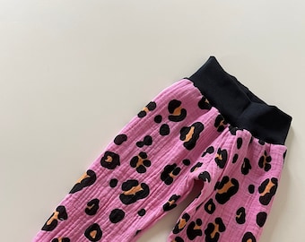 pantaloni corti in mussola taglia LEO FRITZI. 50-128, pantaloni per bambini al ginocchio in mussola per neonati e bambini in molti colori