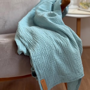 Musselin Decke | TEAL | Bettdecke | Sommerdecke | Kuscheldecke | verschiedene Größen und Farben | einlagig