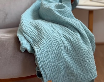 Mousseline deken | TURKOOIS | Dekbed | Zomerdeken | Knusse deken | Diverse maten en kleuren | Enkellaags