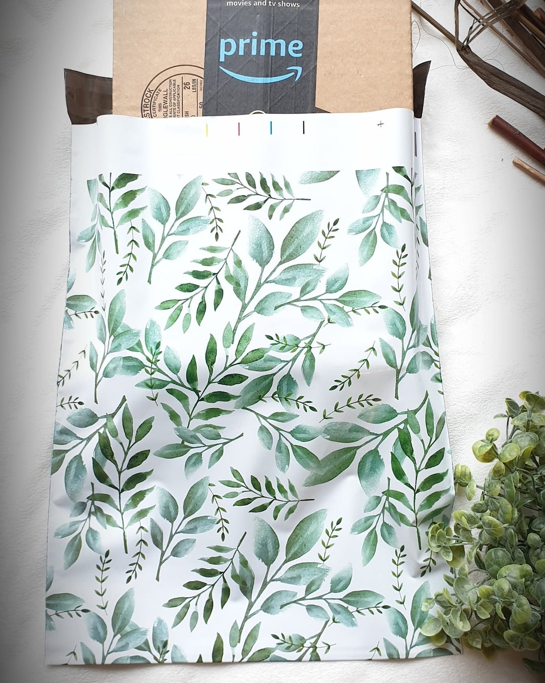 10x13 Summer Leaves Designer Poly Mailers, Self Adhesive Shipping ...