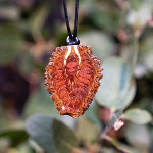 Red Jasper Pine Cone Pendant Crushed Stone Inlay