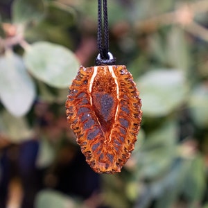 Hematite Pine Cone Pendant Crushed Stone Inlay