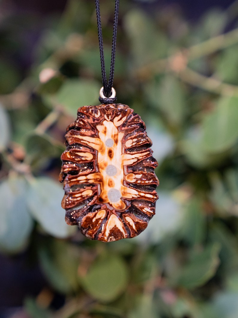 Green Opal Sequoia Pine Cone Pendant image 1