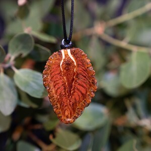 Red Jasper Pine Cone Pendant Crushed Stone Inlay