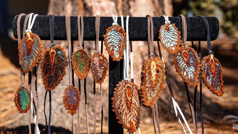 Green Opal Sequoia Pine Cone Pendant image 4