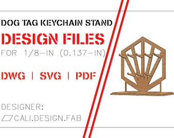 Etiquetas de perro llavero soporte de llavero R2 / SVG DXF / archivos de corte láser para Glowforge / Descarga instantánea