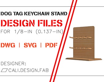 Etiquetas de perro llavero / SVG DXF / Archivos de corte láser para Glowforge / Descarga instantánea