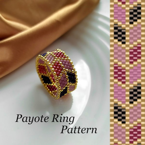 Peyote Ring Pattern PDF ,Beadwork Jewelry , Ukraine shop ,