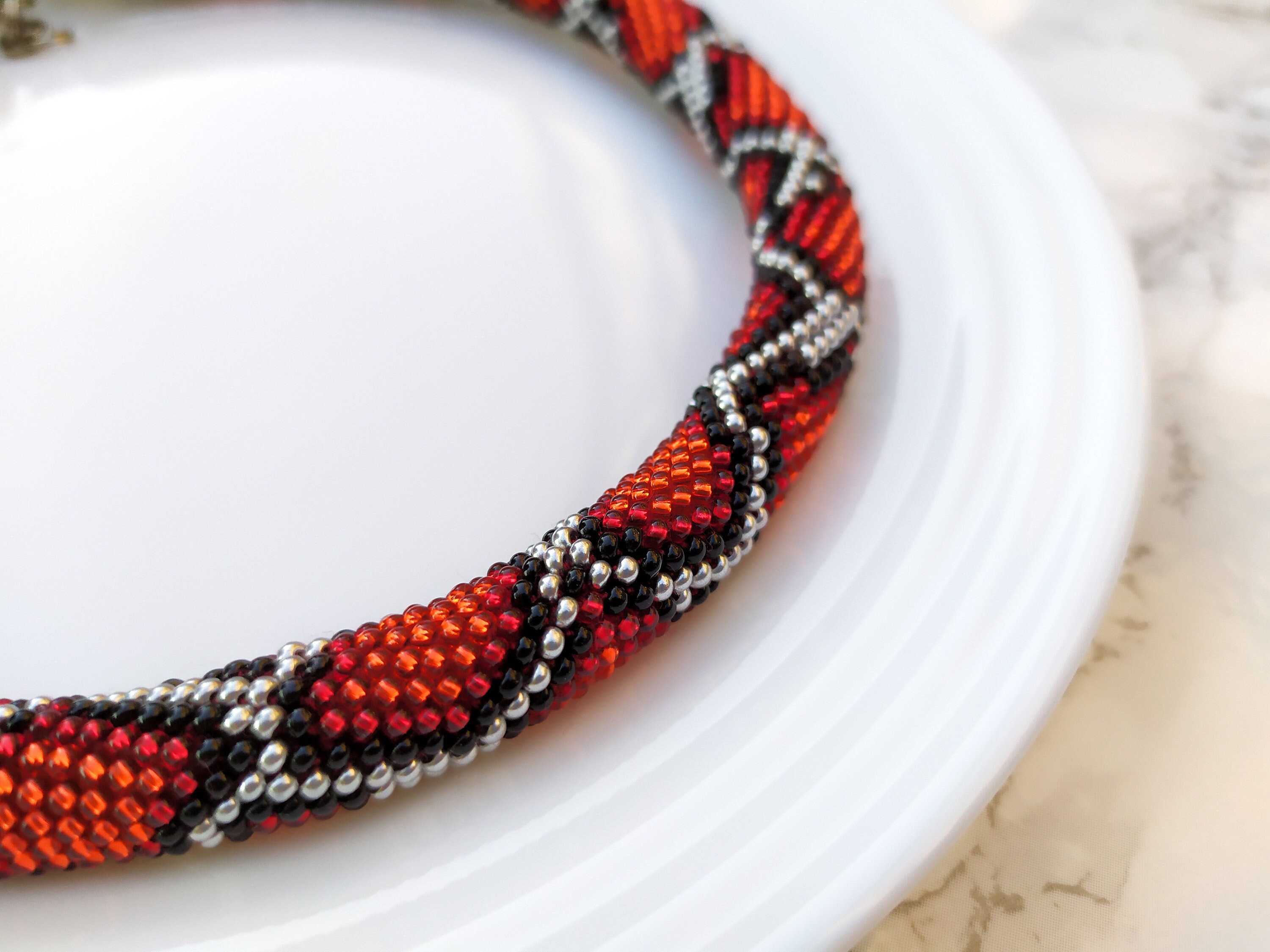 Bead Crochet KIT Necklace Craft Snake Skin Etsy