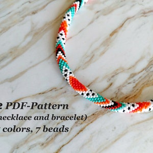 Bead crochet pattern PDF for necklace and bracelet