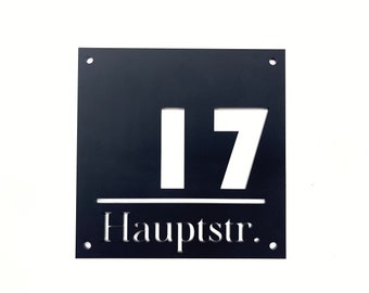 Hausnummernschild,Strassenschild,Hauschild,Personalisiertes Adressschild,Eingangsschild,Türschild,Klingelschild,Dein Design,