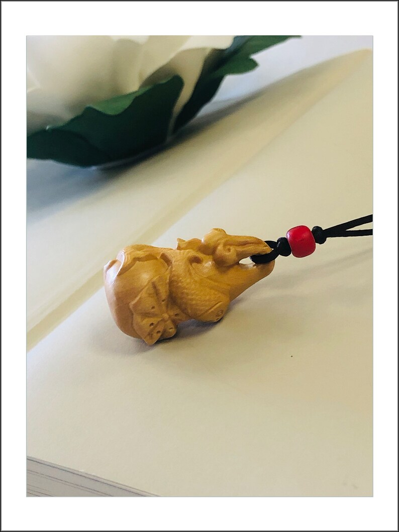 Boxwood Gourd Pendant Necklace features Cod Jump Over Dragon Gate