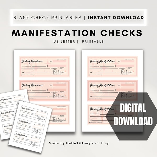 Money Manifestation Check, Vision Board Checks, Money Mindset Guide, Law of Attraction, Abundance Digital Download, Manifesting Printable