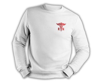 Embroidered Personalized Right or Left Chest Stitch Sweatshirts, Long Sleeve, Custom Embroidery