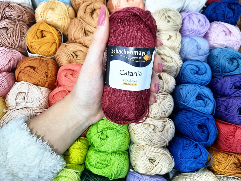 Catania Cotton Yarn 50g Mercerized Cotton Yarn for Amigurumi Etsy