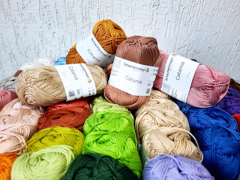 Catania Cotton Yarn 50g Mercerized Cotton Yarn for Amigurumi Etsy