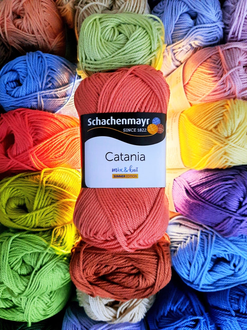 Catania Cotton Yarn 50g Mercerized Cotton Yarn for Amigurumi Etsy