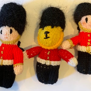 Brit Knit  Shoppe - Hand knitted “Coldstream Guards” Christmas Tree Ornaments - ALL 3 for 20!