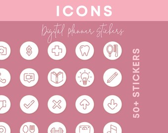 Icon Stickers | Digital Planner Stickers | Digital Journal Stickers | Goodnotes |  PNG | Digital Bullet Journal Stickers | Sticker Pack