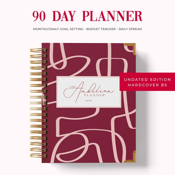 90Day Planner Daily Weekly & Monthly Planner Spreads Etsy