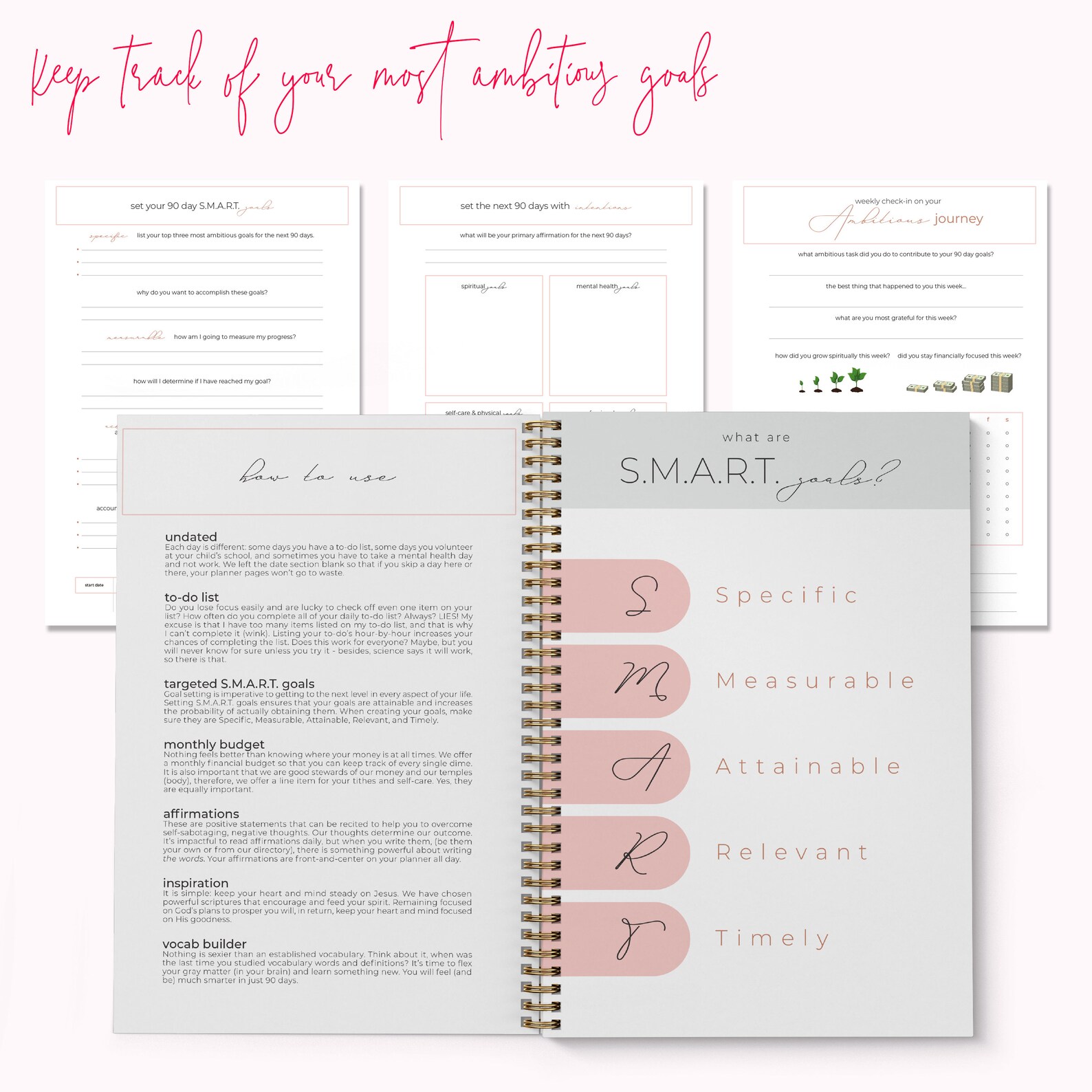 90-day-planner-daily-weekly-monthly-planner-spreads-etsy