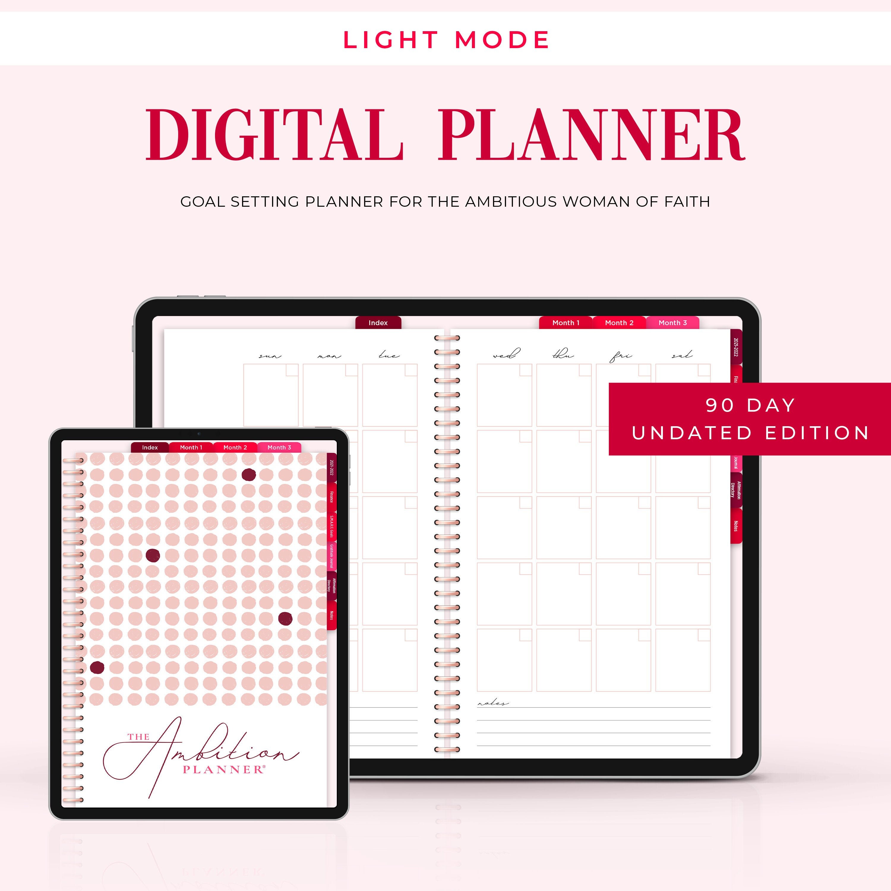 Digital Planner ALLINONE Undated 90 Day Planner for Etsy