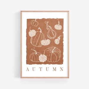 Autumn Wall Art - Fall Printable Art - Modern Pumpkin Wall Print - Farmhouse Fall Decor - Thanksgiving Decor
