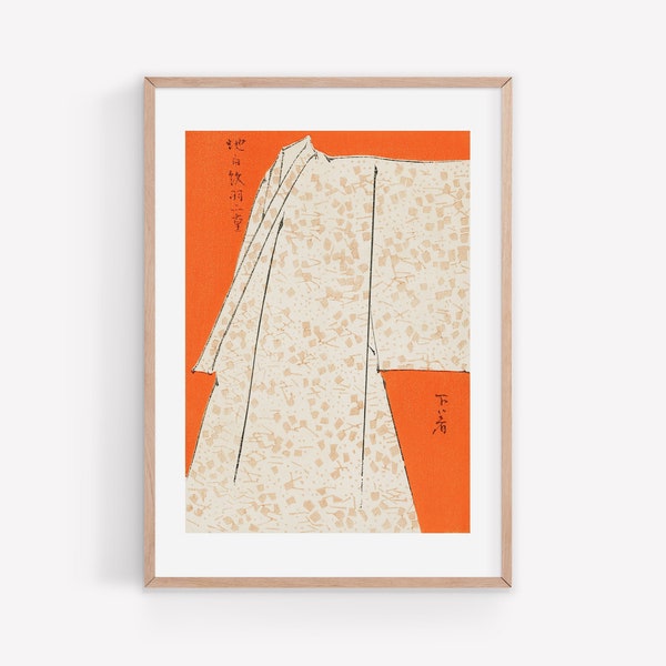 Watanabe Seitei Vintage Japanese Art Print - Minimalist Japanese Robe Poster - Japandi Wall Art - Asian Vintage Kimono Printable