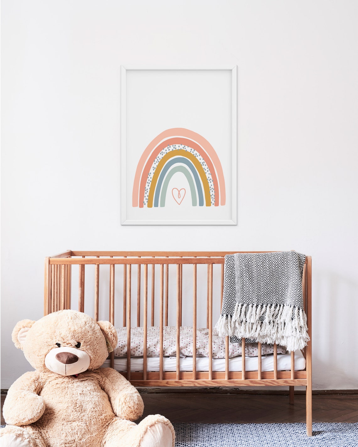 Rainbow Nursery Print Pastel Rainbow Wall Art Baby Girl | Etsy