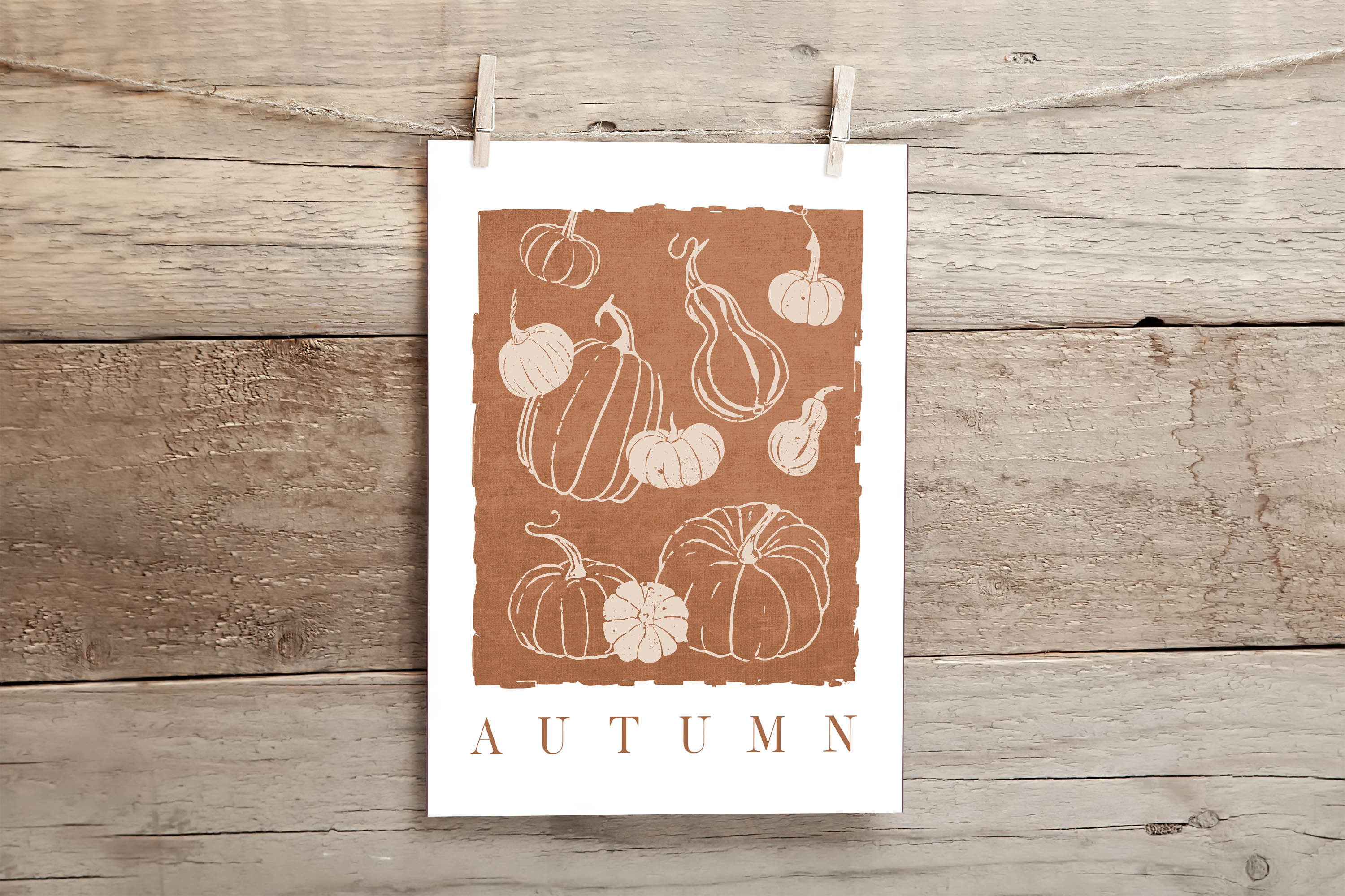 Autumn Wall Art - Fall Printable Art - Modern Pumpkin Wall Print ...