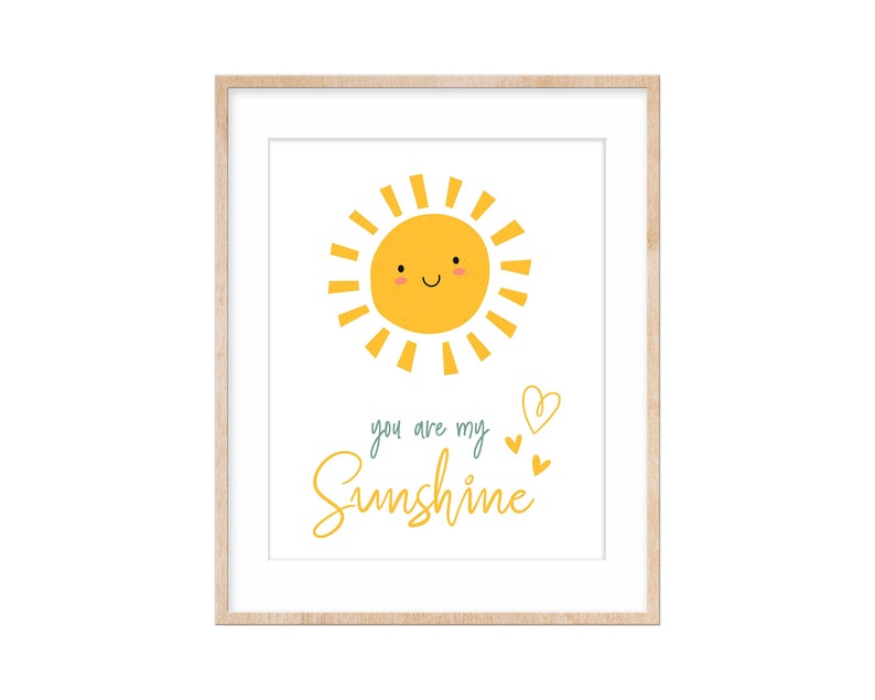 You Are My Sunshine Wall Art Nursery Lyrics for Toddler Girl Etsy Australia