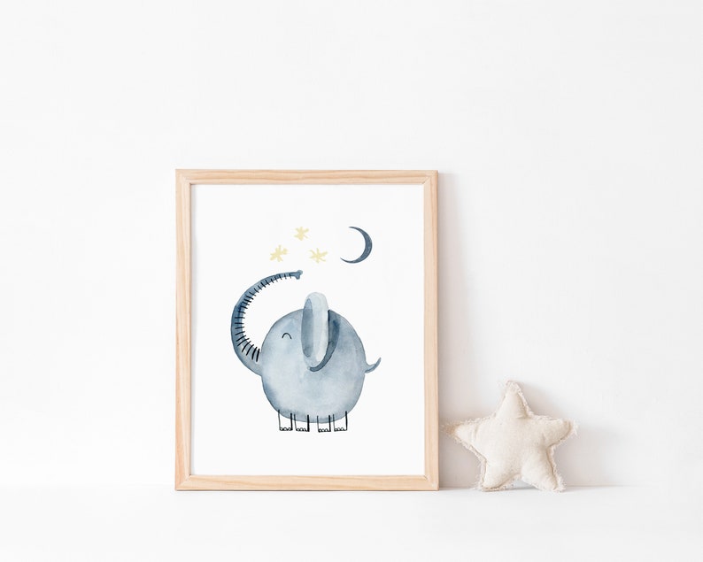 Elephant Nursery Art Print Baby Elephant Wall Art Safari Etsy Australia