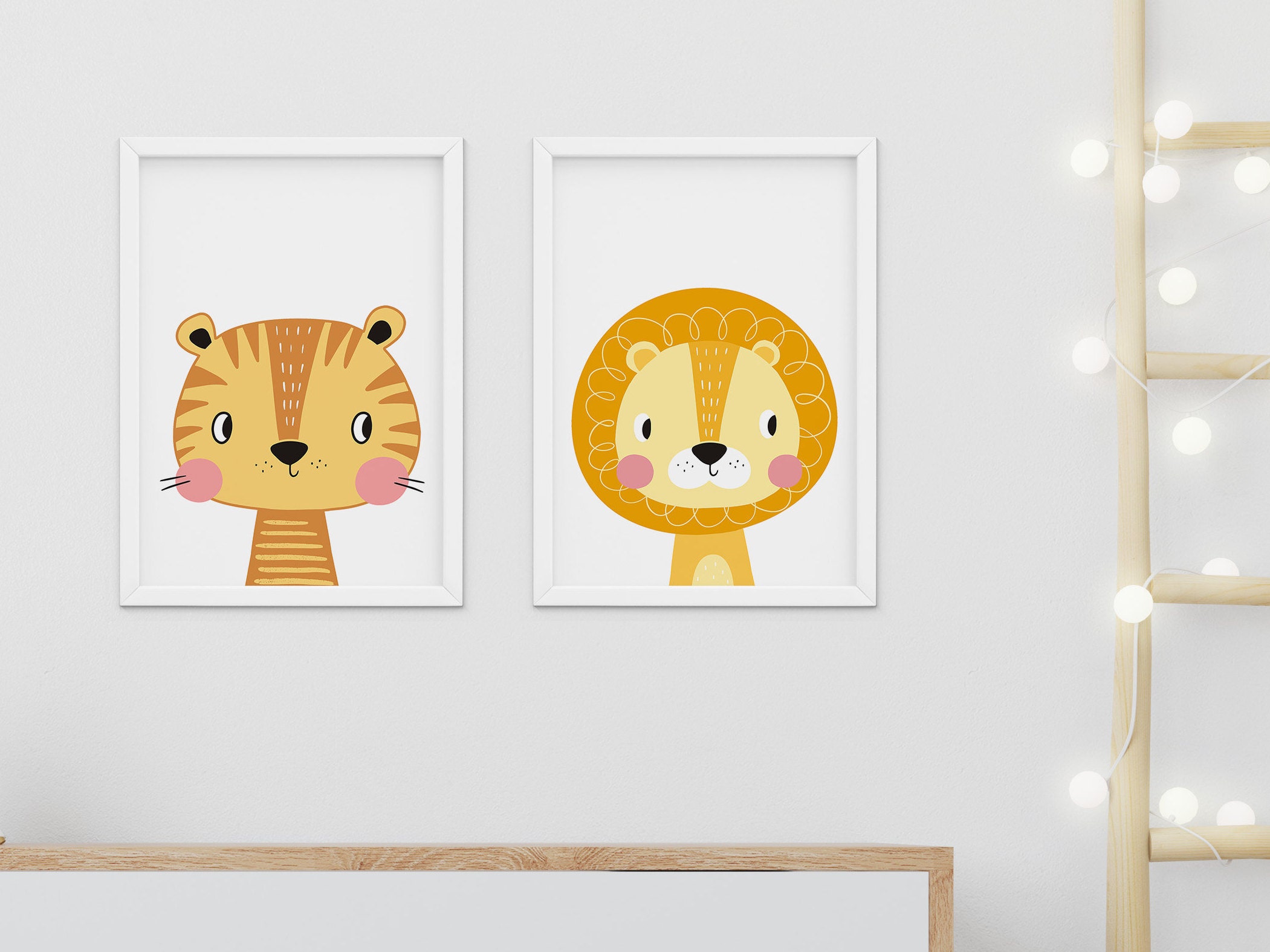 Lion Nursery Wall Art Cute Lion Print Baby Animal Nursery Etsy