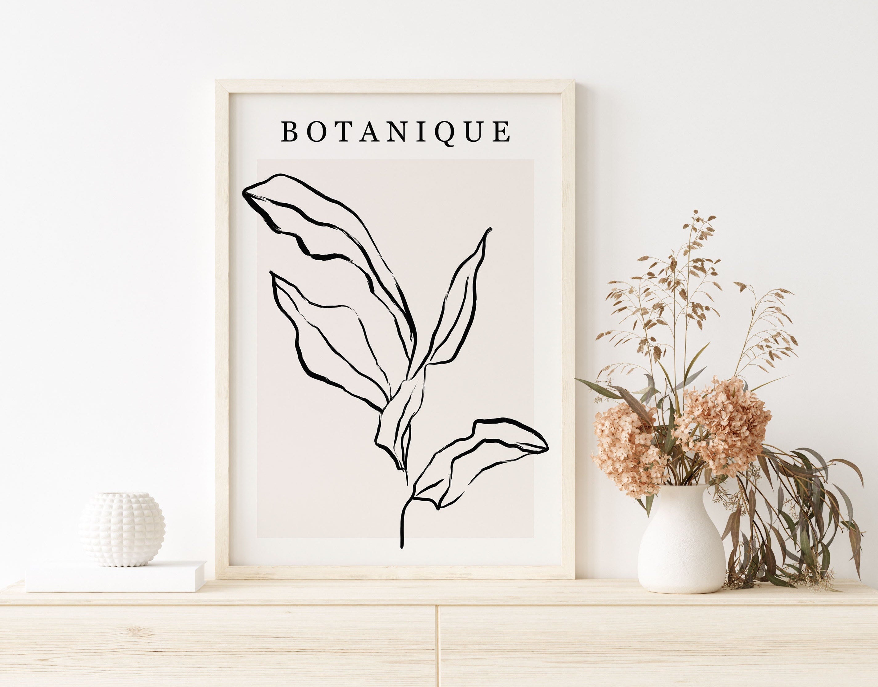Abstract Botanical Line Art Printable - Neutral Boho Wall Art Decor ...