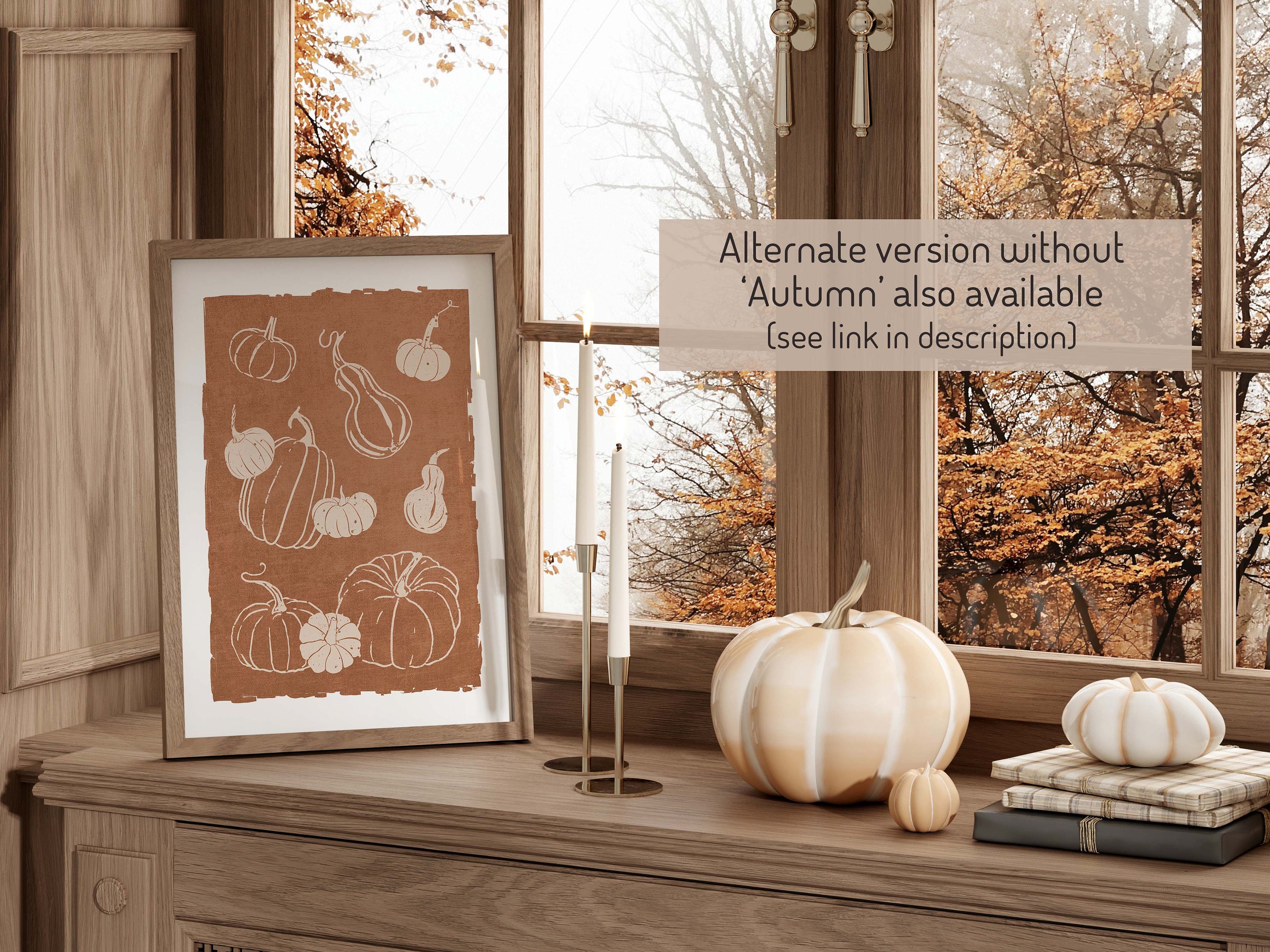 Autumn Wall Art - Fall Printable Art - Modern Pumpkin Wall Print ...