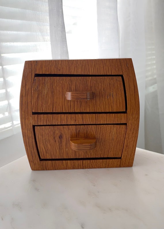 Vintage Handmade Wooden Toothpick or Jewelry Box